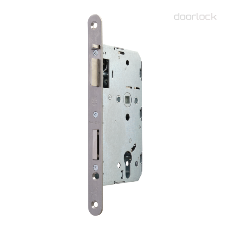 Замок дверной огнестойкий DL 1769SL/E/65mm/SS/R, автоматическое запирание, антипаник функция E, нержавеющая сталь