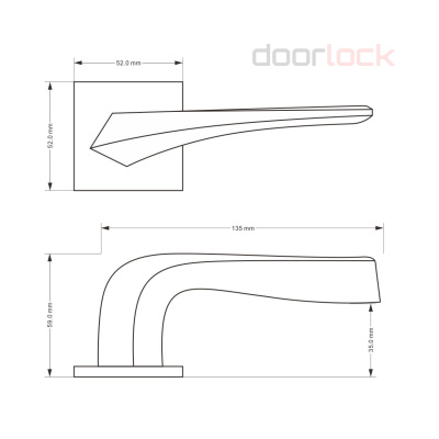Ручка дверная DOORLOCK Crystal A10S Slim MBSN, матовый никель