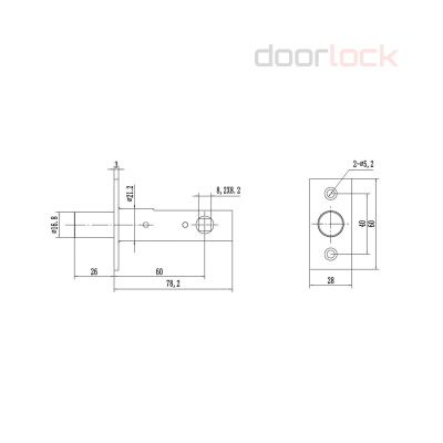 Задвижка дверная DOORLOCK160