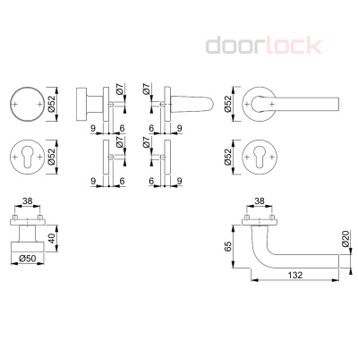 Объектный гарнитур HOPPE Е58/42KV/42KVS/150Z (Bonn)