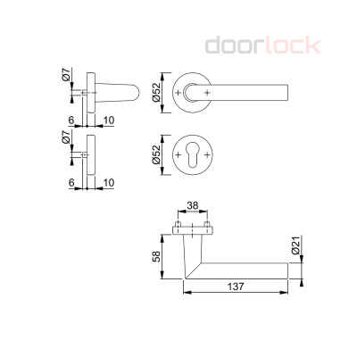 Объектный гарнитур HOPPE E1400Z/42KV/42KVS (Amsterdam)
