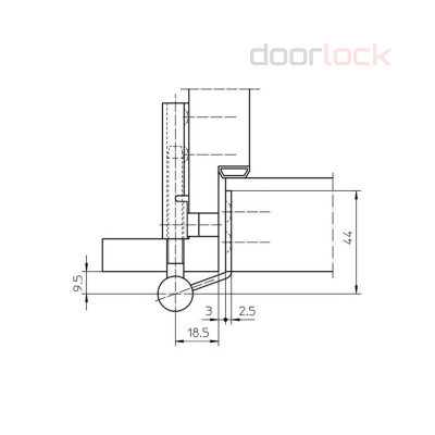 Петля SIMONSWERK VARIANT V 0080 левая, (часть полотна) никелированная