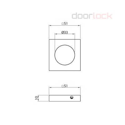 Квадратная накладка DOORLOCK SY (пара) OLV-15