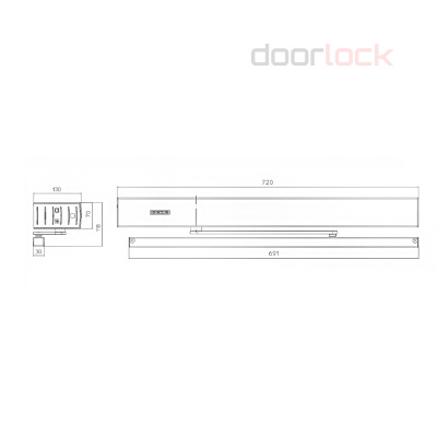Привод распашной GEZE Powerturn с роликовой тягой, для монтажа на коробку, серебристый