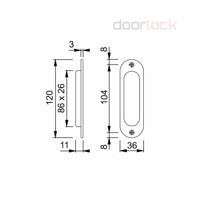 Ручка для раздвижных дверей Hoppe M493