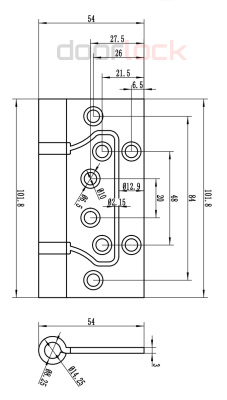 Комплект петель карточных без врезки DOORLOCK H100/76/2BB/SSS